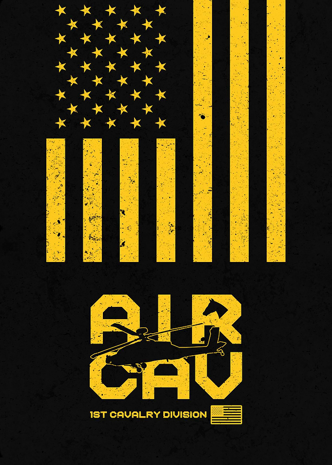 Air Cav Art Print - 1st Cavalry Division Patriotic Decor