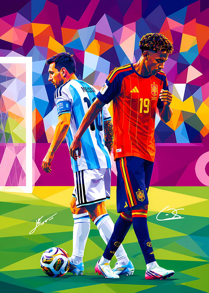 Messi and Yamal Low Poly Art