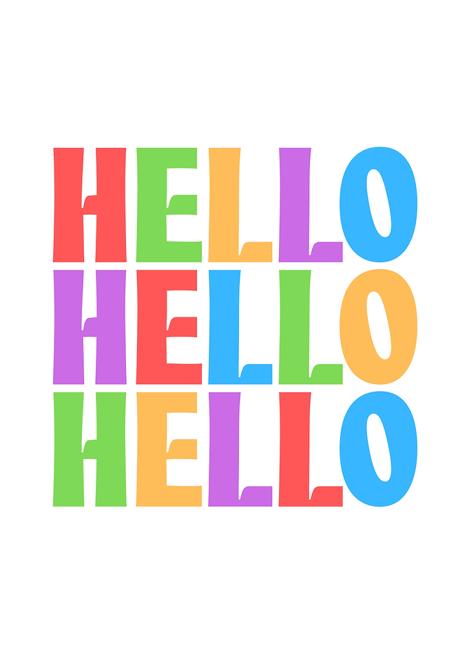 Colorful Hello Typography Art