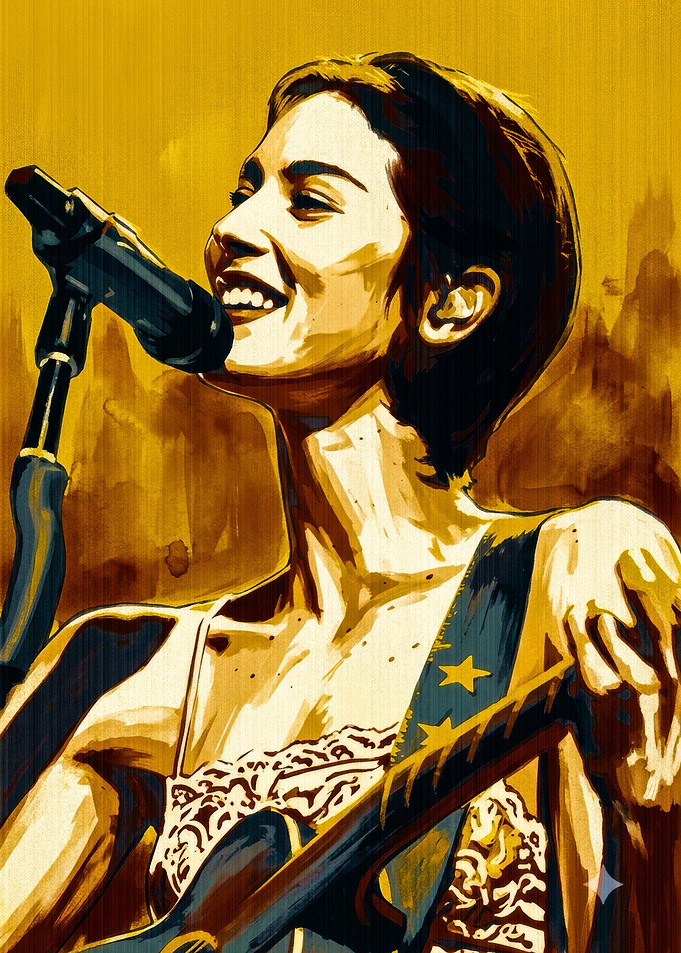 Stylized Portrait of a Female Musician