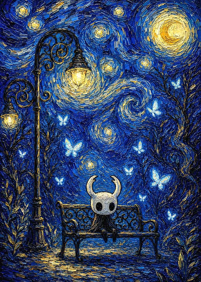 Hollow Knight Starry Night Fan Art