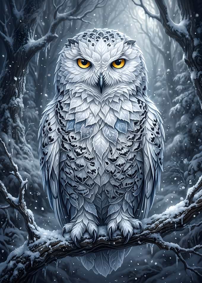 Snowy Leaf Owl