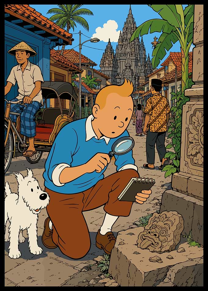 Tintin Investigating in Indonesia