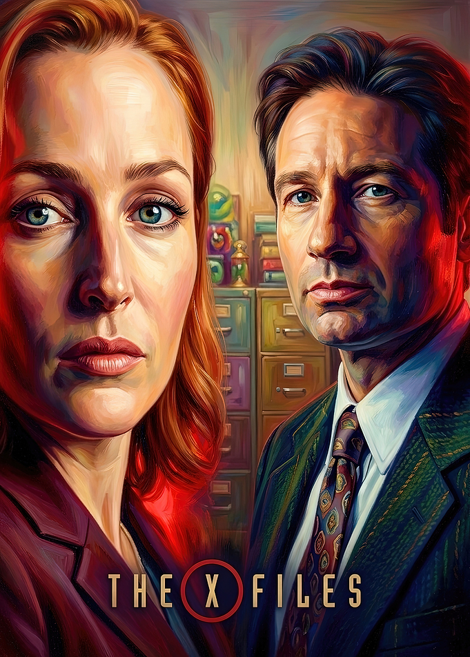 The X-Files Mulder and Scully Portrait