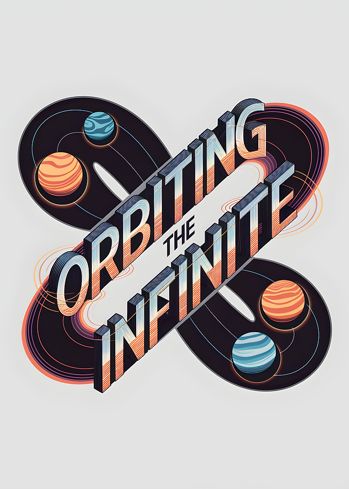Orbiting the Infinite Space Typography Poster