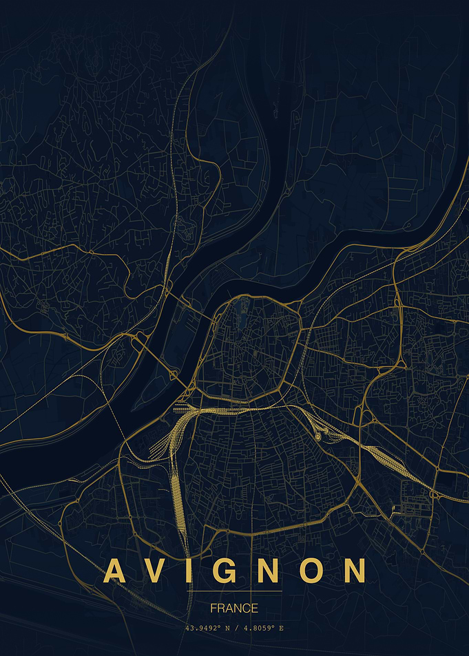 Avignon France Minimalist Map Poster