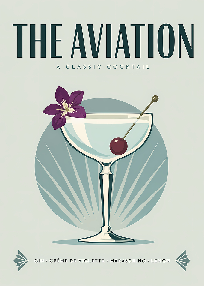 The Aviation Classic Cocktail Poster
