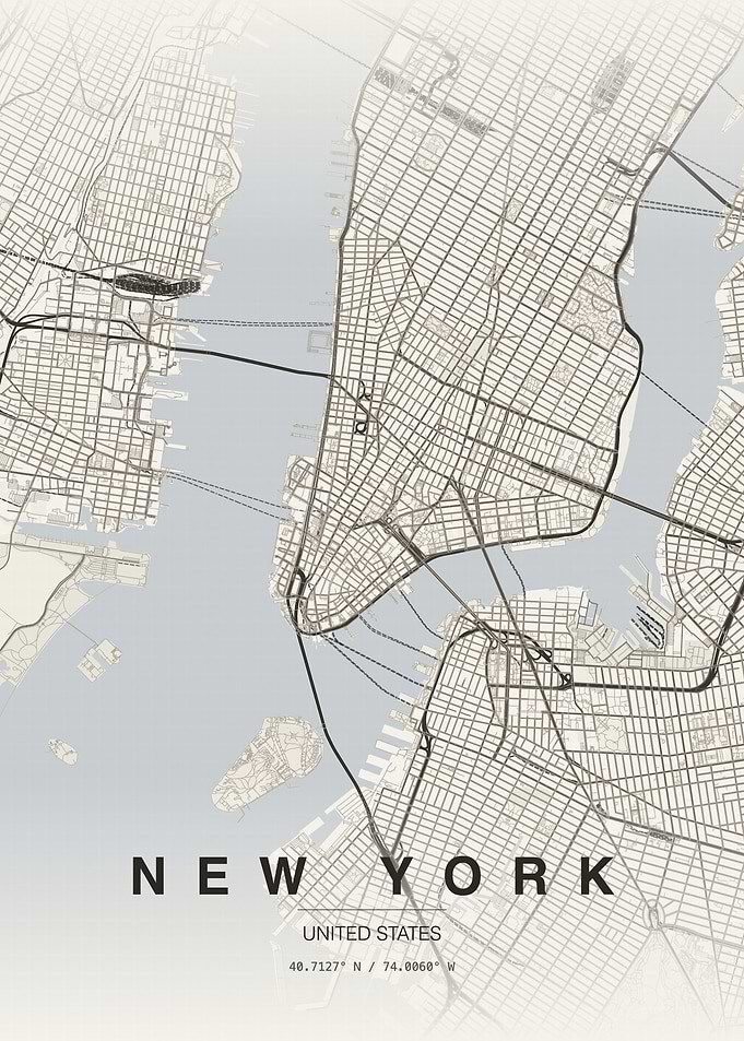 Minimalist New York City Map Poster
