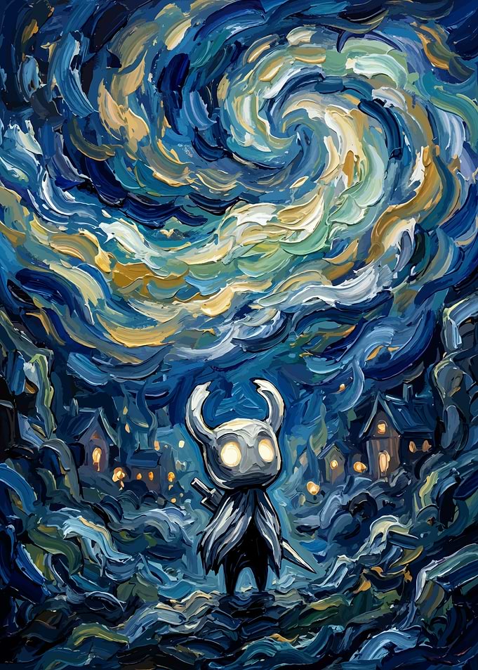 Hollow Knight Starry Night Painting