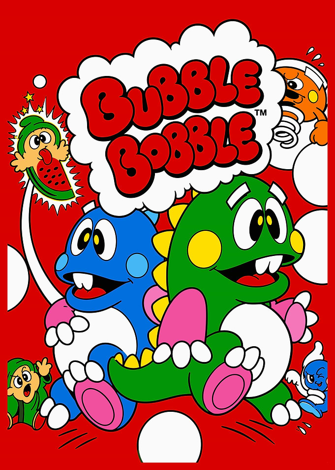 Bubble Bobble Retro Game Art