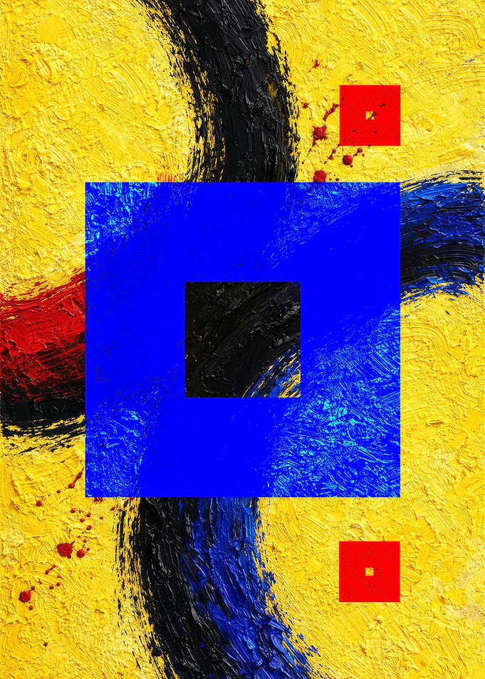 Abstract Geometric Oil Painting