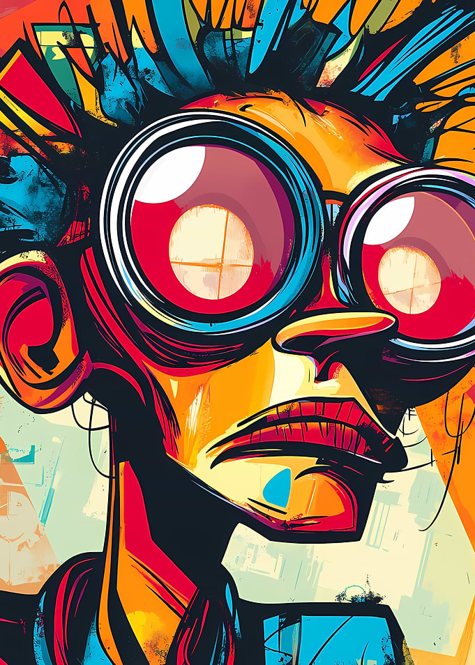 Vibrant Pop Art Character Portrait