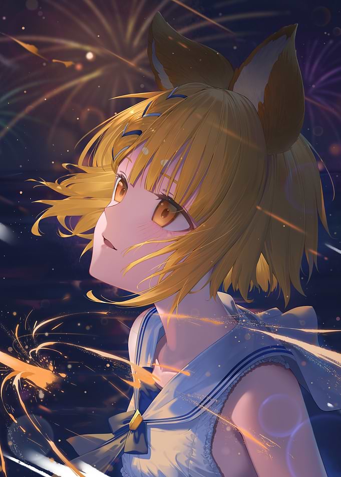 Anime girl with fox ears