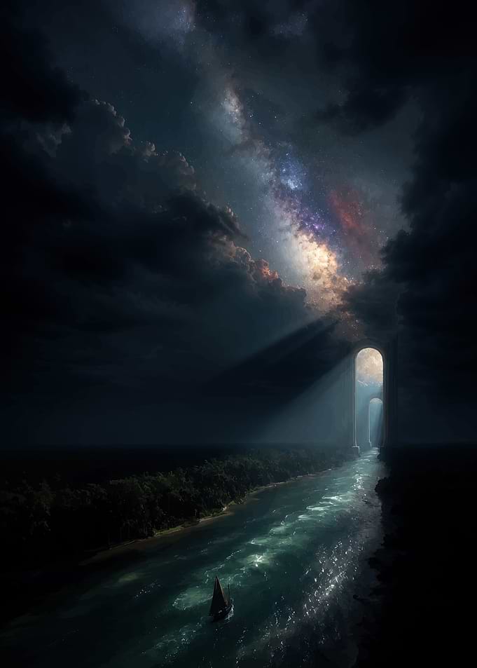 Celestial Gateway Over Mystical River