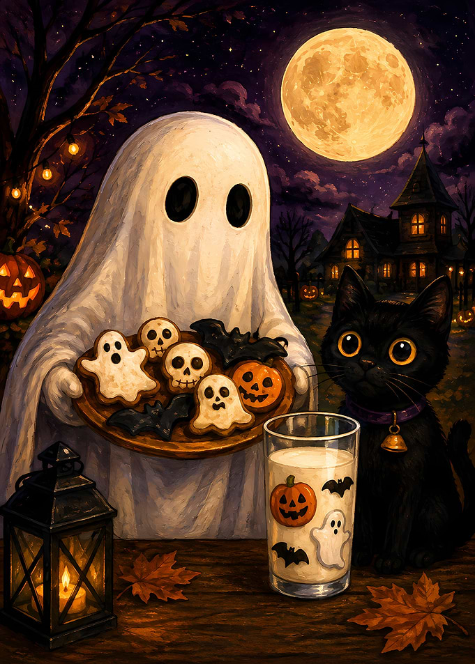Ghost and Black Cat Halloween Treats