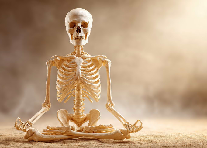 Skeleton Meditating in Lotus Position