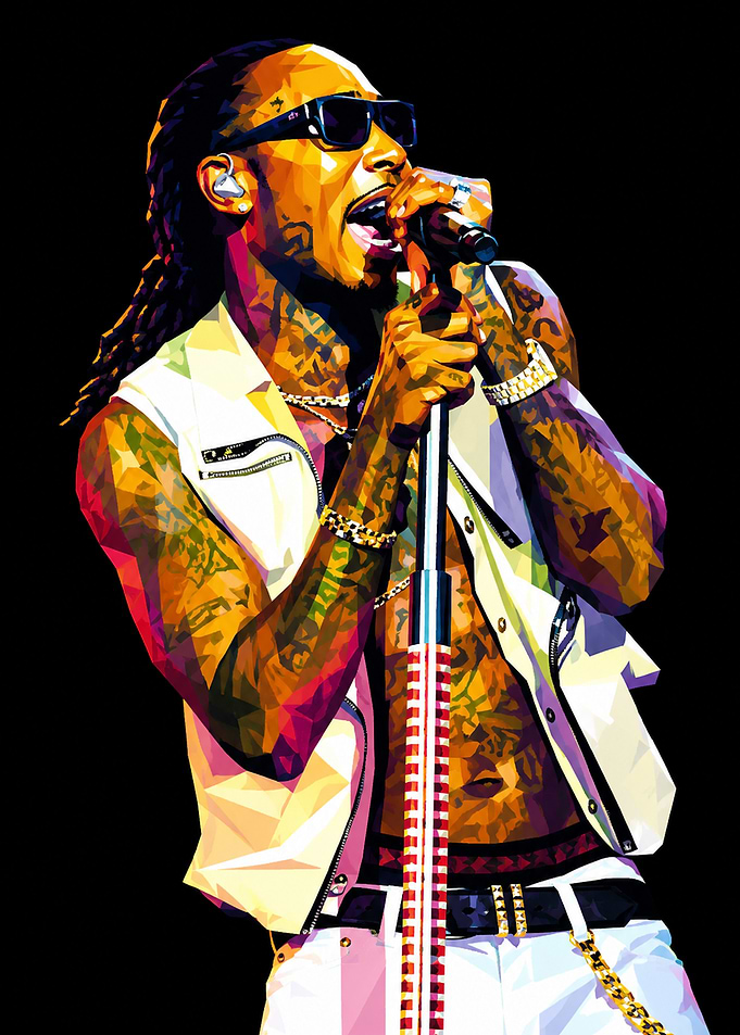 Wiz Khalifa Low Poly Art Portrait
