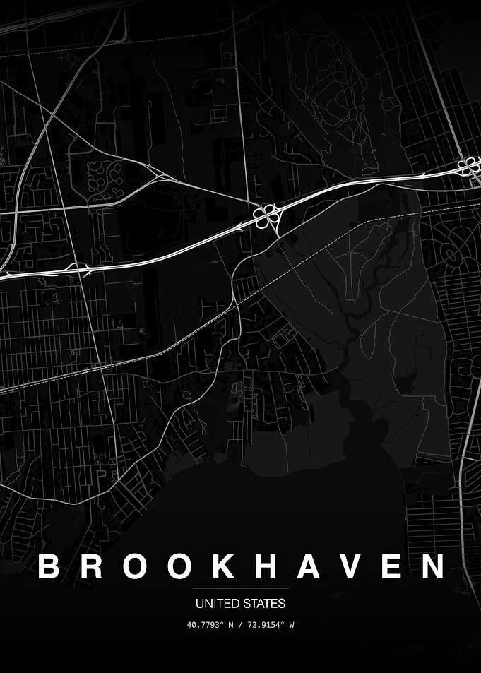 Brookhaven New York Minimalist Map Poster