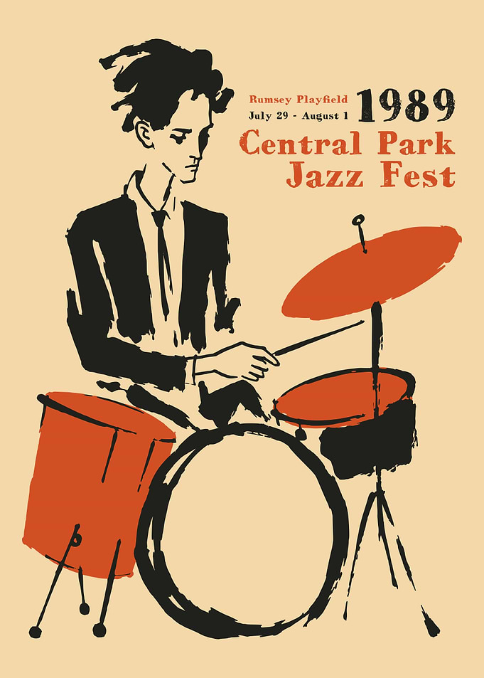 1989 Central Park Jazz Fest Poster