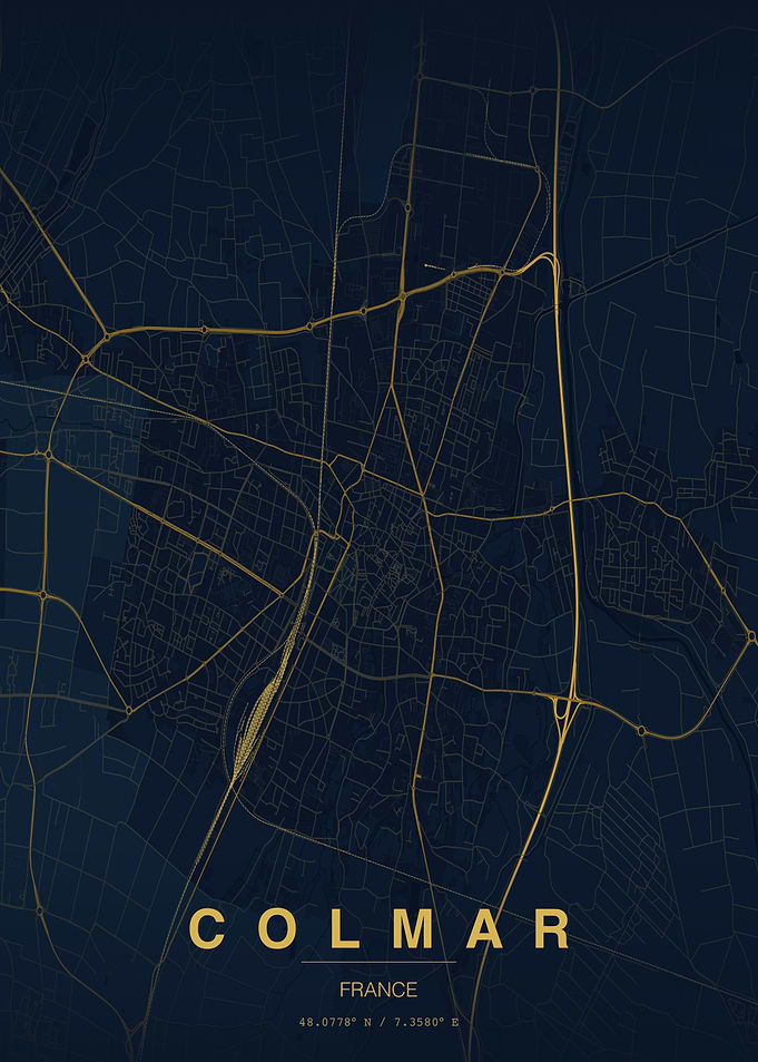 Colmar France Minimalist City Map