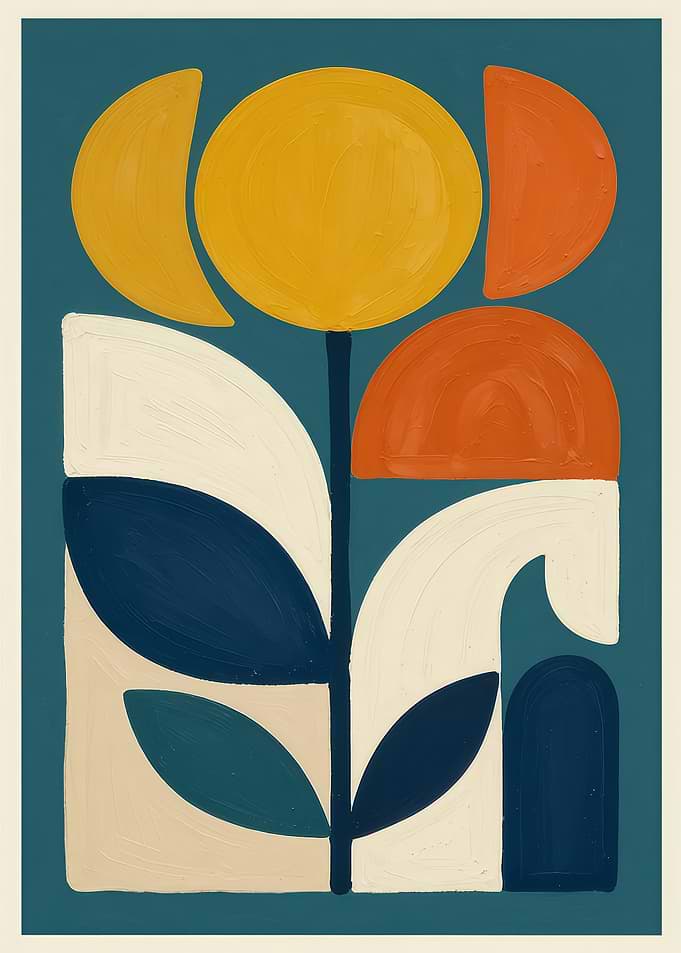 Modern Geometric Botanical Abstract Art