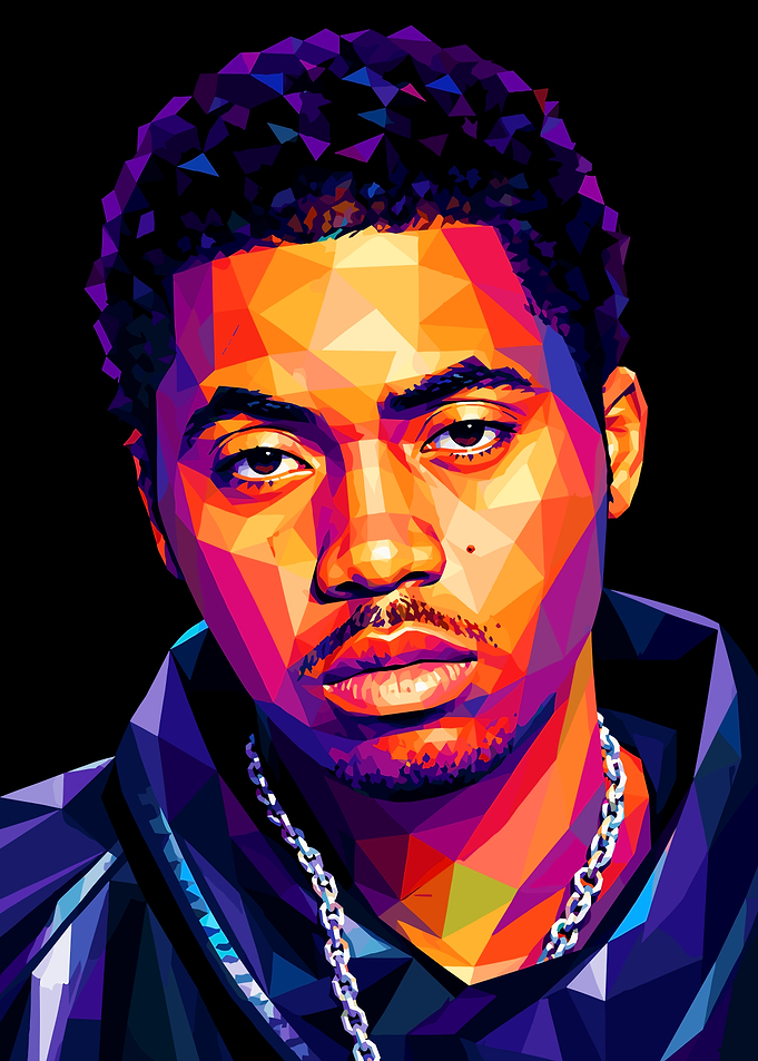 Nas Low Poly Portrait Art