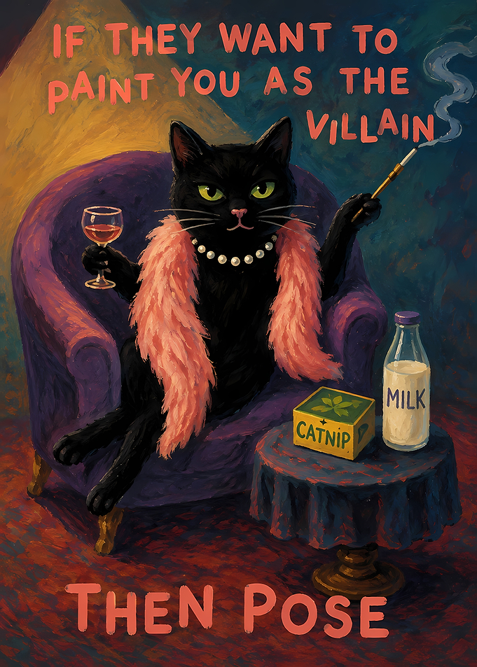 Sophisticated Black Cat Villain Poster