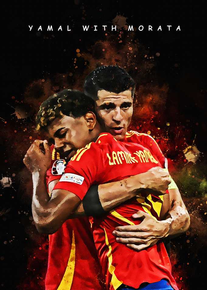 Yamal and Morata Celebration