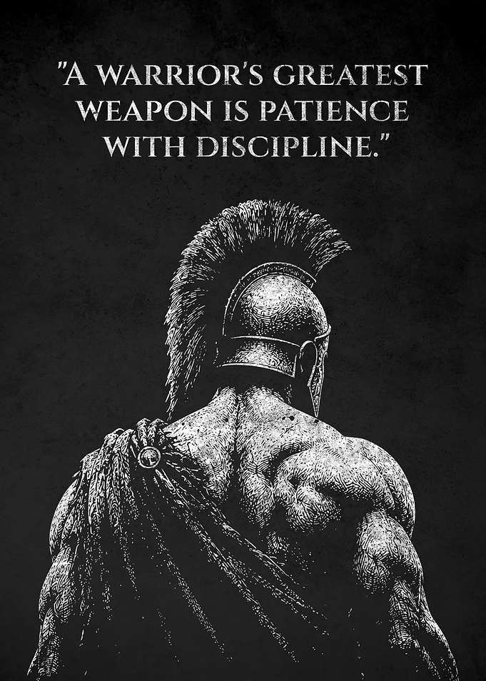 Spartan Warrior Inspirational Weapon Quote Poster