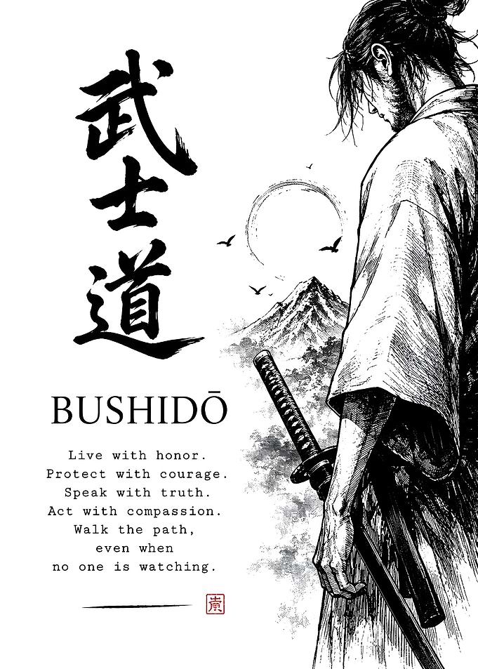 Bushido Samurai - Japanese Warrior Code Poster