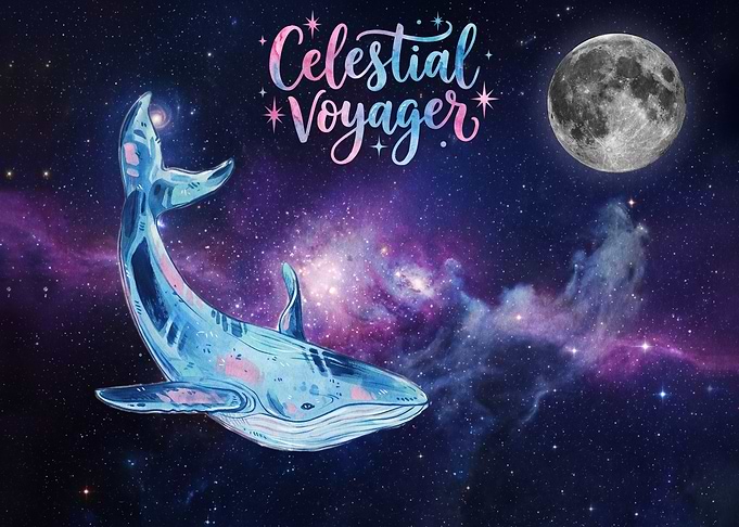 Celestial Voyager Space Whale Art