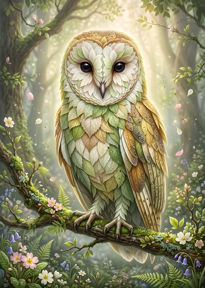 Spring Leaf Barn Owl