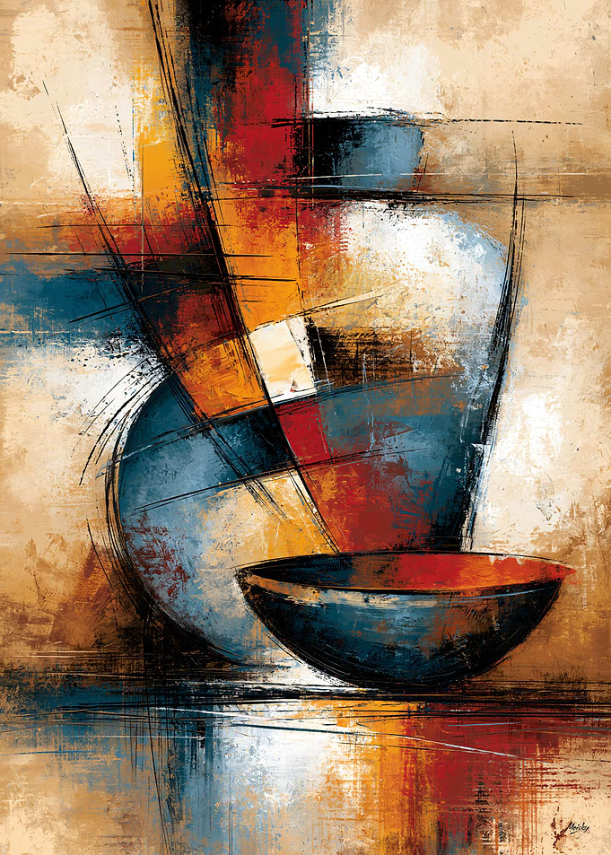 Shibui Geometric Modernism No. 10 – Chawan Tsubo Still Life