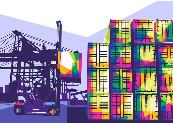 Colorful Pop Art Shipping Port Wpap