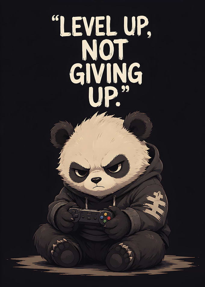 Gaming Panda Motivational Poster