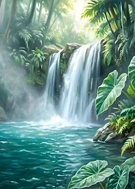 Tropical Serenity Waterfall