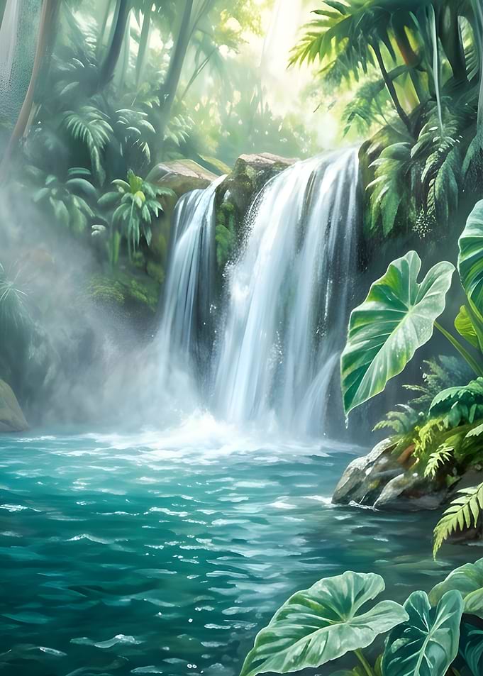 Tropical Serenity Waterfall