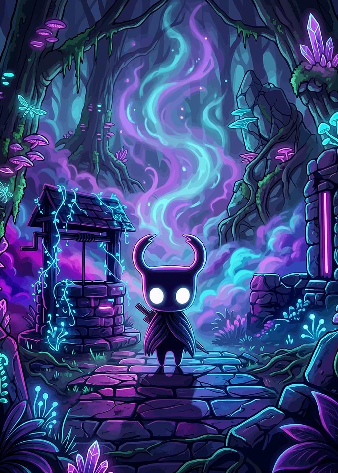 Hollow Knight in Neon Forest