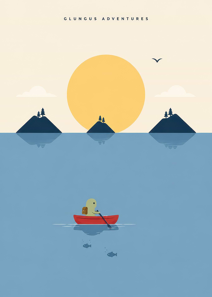 Glungus Adventures Minimalist Lake Scene