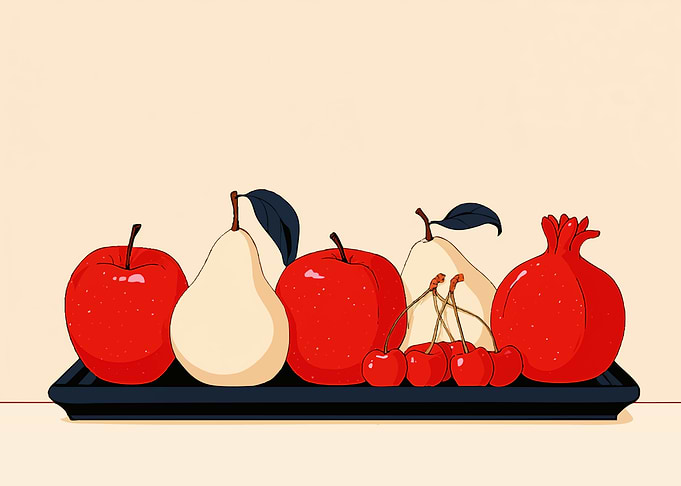 Minimalist Still Life Fruit Illustration