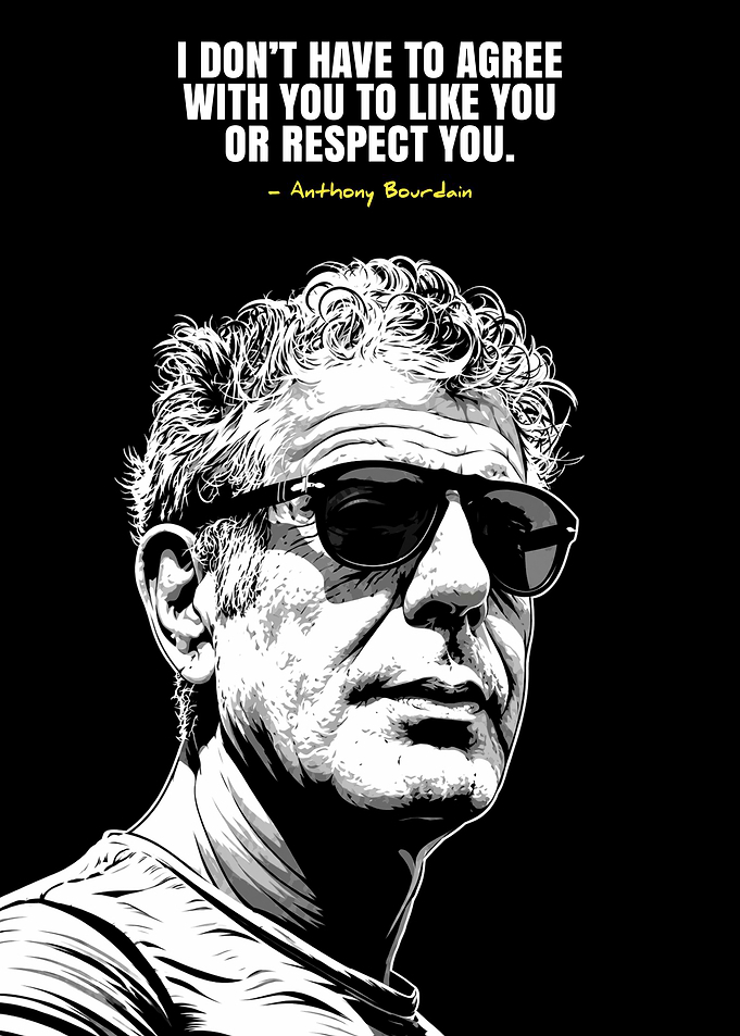 Anthony Bourdain Inspirational Quote Poster