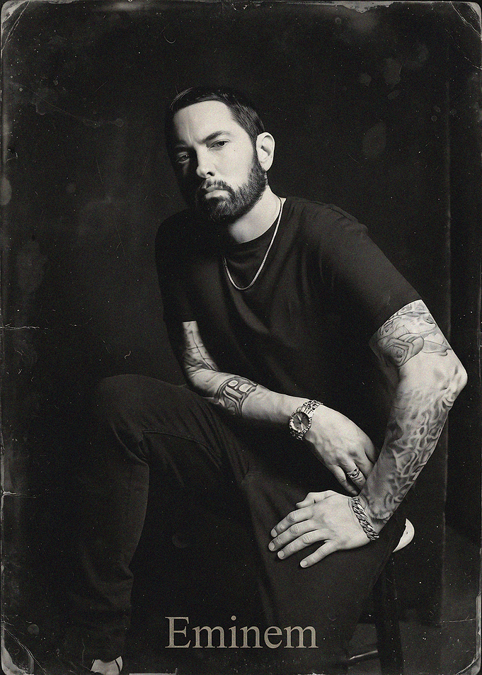 Eminem Portrait in Vintage Style