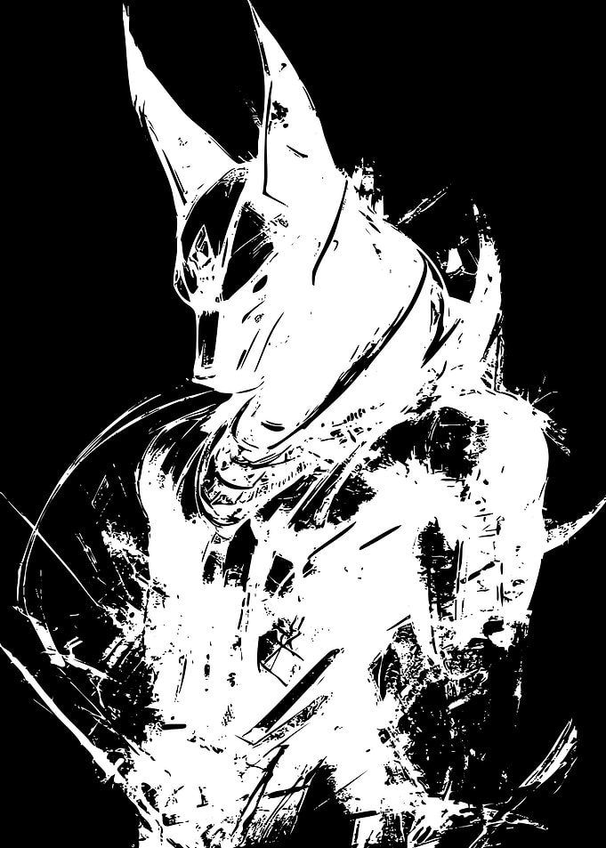 Anubis Egyptian God Ink Illustration
