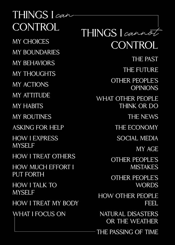 Things I Can Control Minimalist Wall Art
