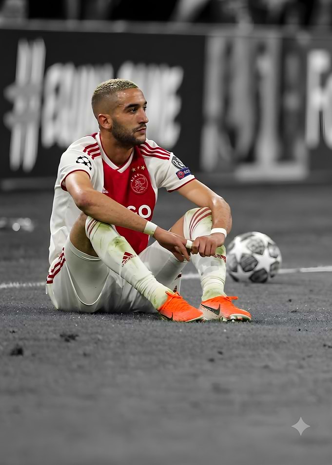 Hakim Ziyech Sitting on Pitch