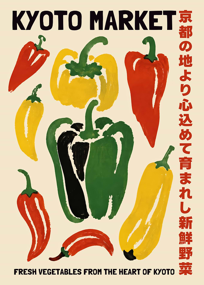 Kyoto Market Vegetable Poster