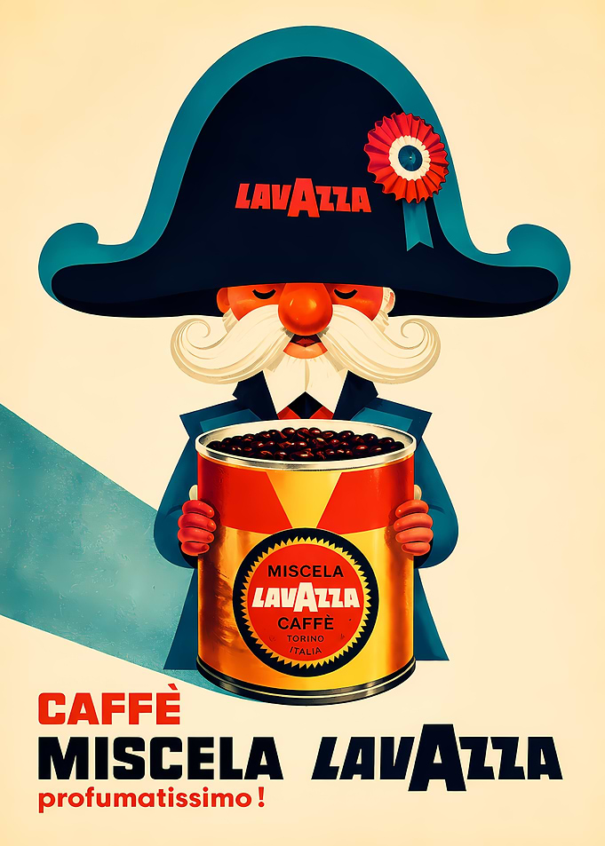 Vintage Lavazza Coffee Advertising Poster