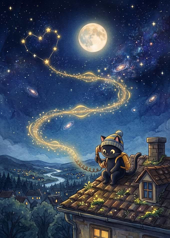 Black Cat Calling the Stars