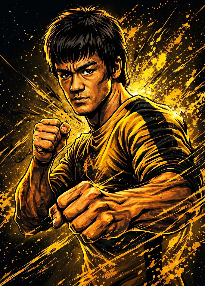Bruce Lee Dynamic Martial Arts Portrait