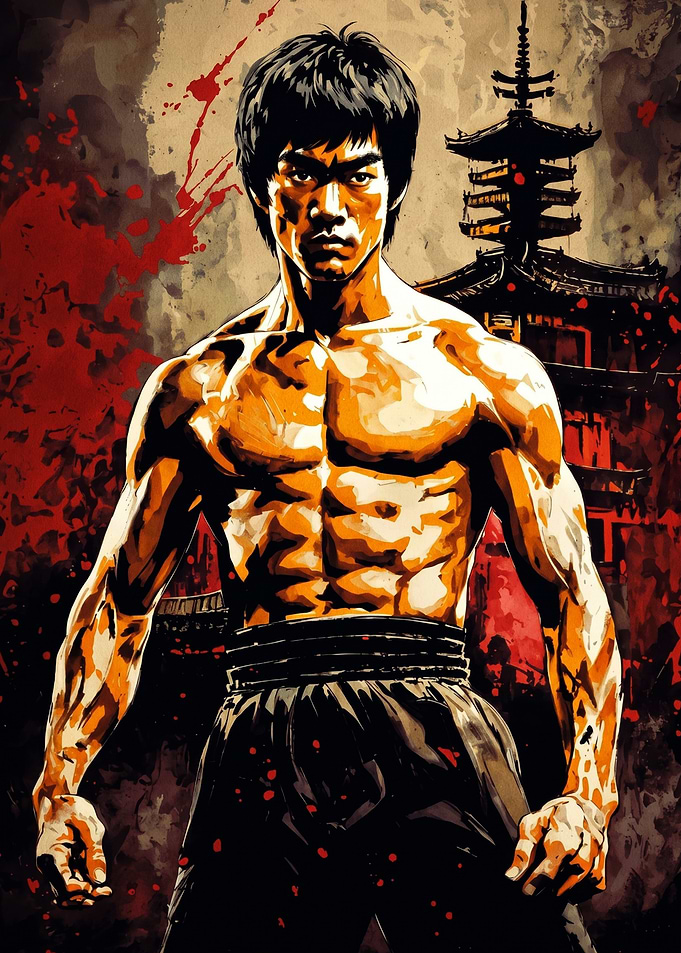 Bruce Lee Martial Arts Portrait